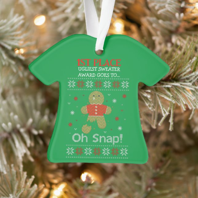1st Place Ugly Christmas Sweater Contest Prize Ornament (Tree)