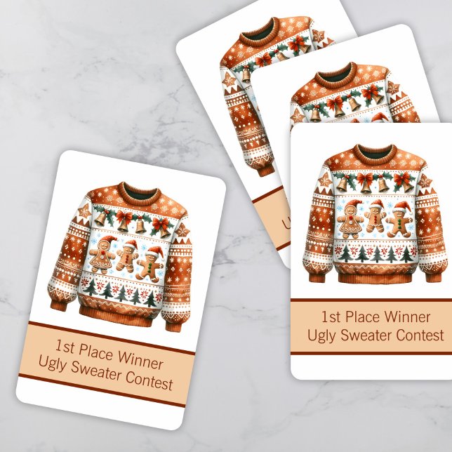 1st Place Winner Ugly Sweater Contest Gingerbread Playing Cards (Creator Uploaded)