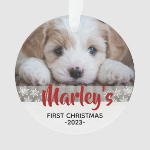 1st Puppy Picture Personalised Christmas Ornament 