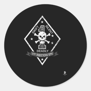1St Recon Battalion Classic Round Sticker
