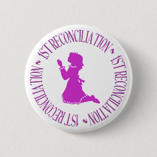 1st Reconcilation - First Confession (girl) 6 Cm Round Badge