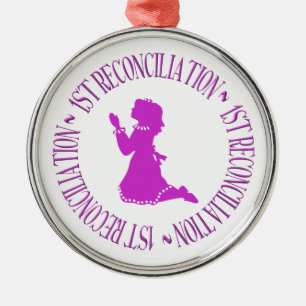 1st Reconcilation - First Confession (girl) Metal Tree Decoration