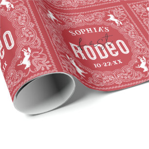 1st Rodeo Birthday Party Bandanna Pattern Wrapping Paper
