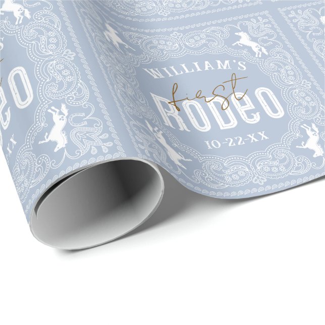 1st Rodeo Birthday Wrapping Paper – Western Bandan (Roll Corner)