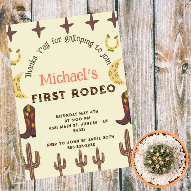 1st Rodeo  Western Party Country Birthday  Magnetic Invitation (Creator Uploaded)