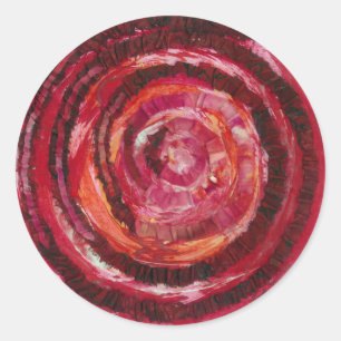 1st-Root Chakra Red Paint-Fabric #2 Classic Round Sticker