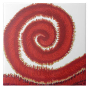 1st-Root Chakra Red Spiral Artwork #1 Tile