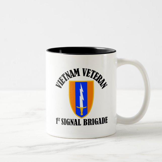1st Sig Bde - Vietnam Veteran Two-Tone Coffee Mug (Right)