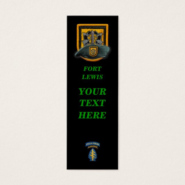 1st special forces green berets group bookmarkers (Front)