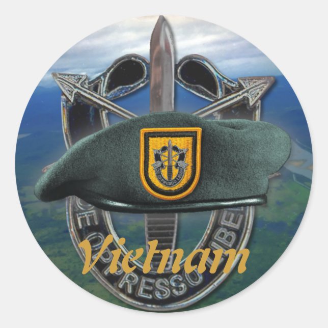 1st Special forces Green Berets group nam Sticker (Front)