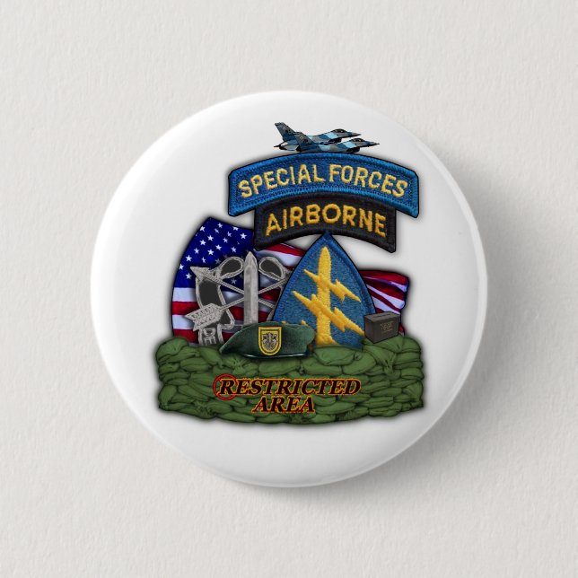 1st special forces green berets veterans Button (Front)