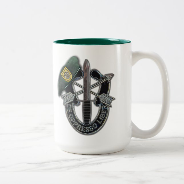1st Special forces green berets veterans vets Two-Tone Coffee Mug (Right)