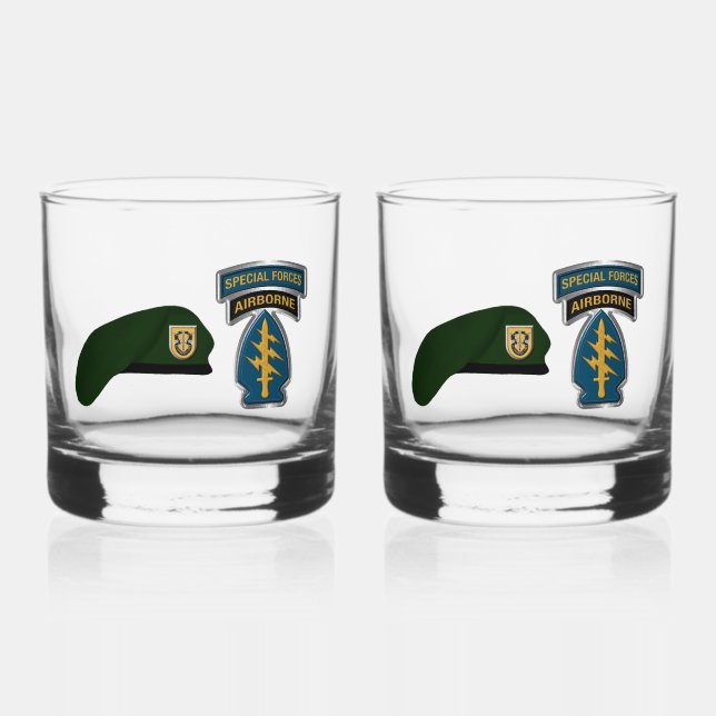 1st Special Forces Group Airborne Whiskey Glass (Front)