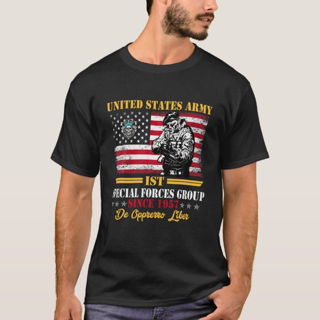 1St Special Forces Group Us American Veteran 4Th O T-Shirt (Front)
