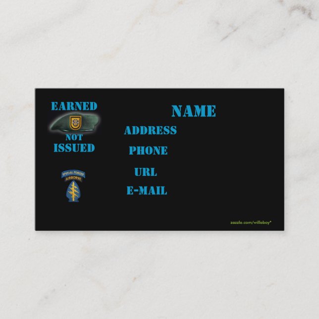1st special forces group vets iraq business Card (Front)