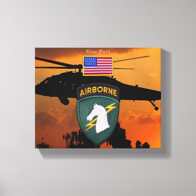 1st Special Ops Veterans Vets LRRP Recon Patch Canvas Print (Front)