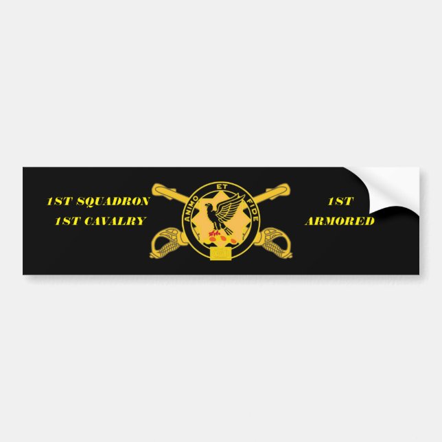 1ST SQDN 1ST CAVALRY 1ST ARMORED BUMPER STICKER (Front)