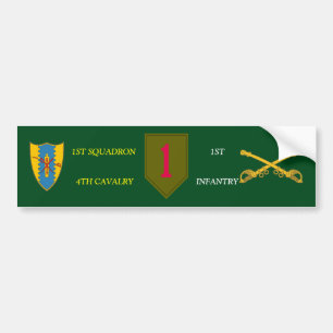 1ST SQDN 4TH CAVALRY 1ST INFANTRY BUMPER STICKER