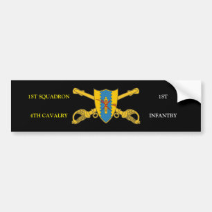1ST SQDN 4TH CAVALRY 1ST INFANTRY BUMPER STICKER
