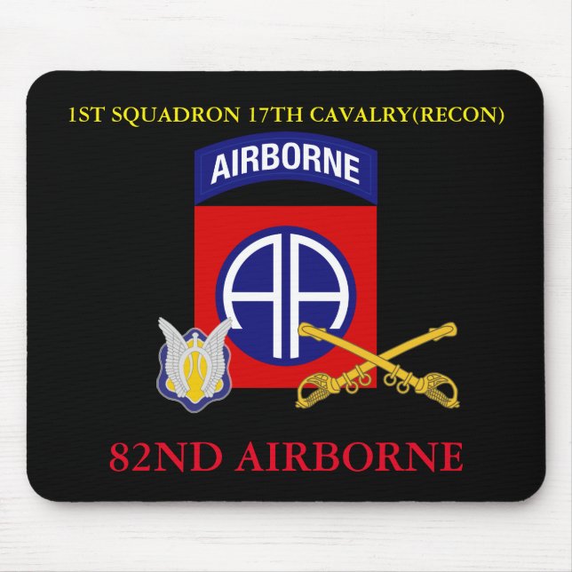 1ST SQUADRON 17TH CAVALRY(RECON) 82ND AIRBORNE  MOUSE MAT (Front)