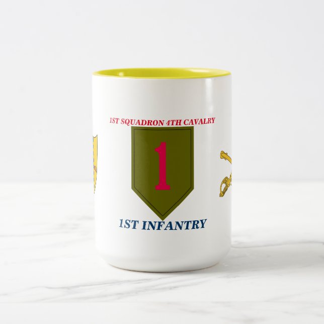1ST SQUADRON 4TH CAVALRY 1ST INFANTRY MUG (Center)