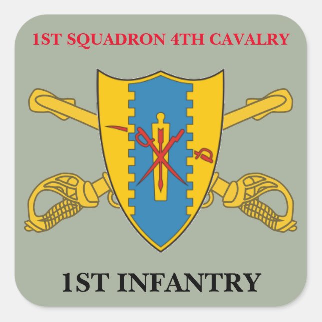1ST SQUADRON 4TH CAVALRY 1ST INFANTRY STICKERS (Front)