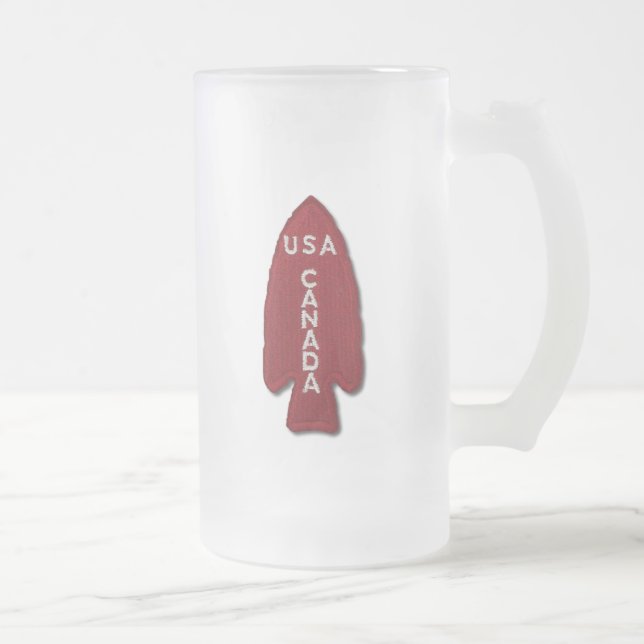 1st SSF Special Service Force Devil's Brigade Vets Frosted Glass Beer Mug (Right)