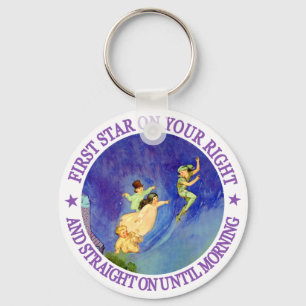 1ST STAR ON YOUR RIGHT, STRAIGHT ON UNTIL MORNING KEY RING