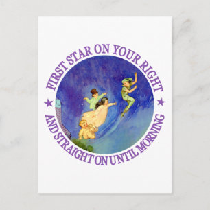 1ST STAR ON YOUR RIGHT, STRAIGHT ON UNTIL MORNING POSTCARD