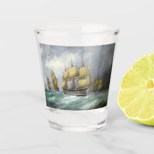 1st steam battleships 1884 shot glass