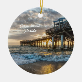 1st Sunrise 2017 Cocoa Beach Ceramic Tree Decoration