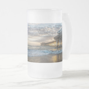 1st Sunrise 2017 Cocoa Beach Frosted Glass Beer Mug