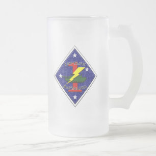 1st Tank Battalion - 1st Marine Division Frosted Glass Beer Mug