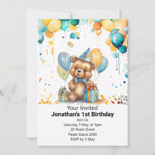 1st teddy bear picnic  invitation