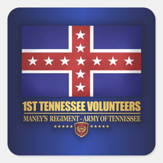 1st Tennessee Infantry (F10) Square Sticker (Front)