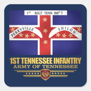 1st Tennessee Infantry Square Sticker