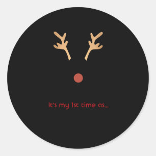 1st Time Brother Claus White Family Christmas T Sh Classic Round Sticker