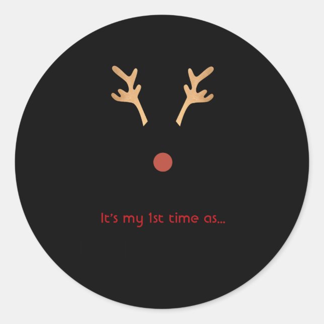 1st Time Brother Claus White Family Christmas T Sh Classic Round Sticker (Front)