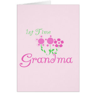1st Time Grandma-Pink Flowers