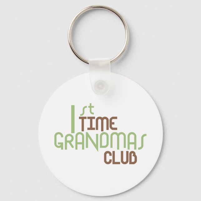 1st Time Grandmas Club (Green) Key Ring (Front)