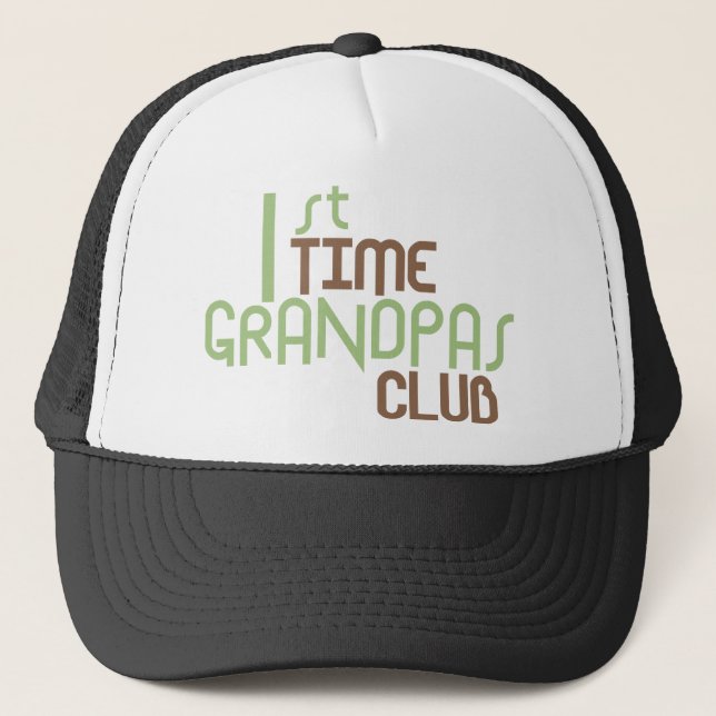 1st Time Grandpas Club (Green) Trucker Hat (Front)
