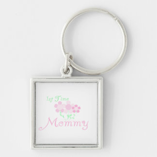 1st Time Mummy Pink Flowers Gifts Key Ring