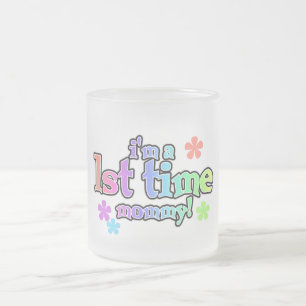 1st Time Mummy-Rainbow T-shirts and Gifts Frosted Glass Coffee Mug