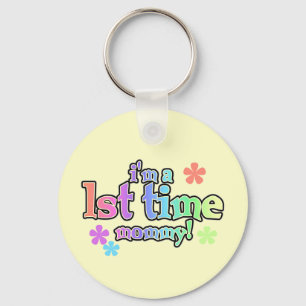 1st Time Mummy-Rainbow T-shirts and Gifts Key Ring
