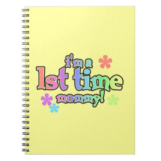 1st Time Mummy Rainbow Text Gifts Notebook