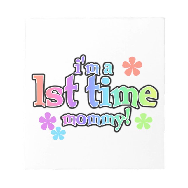 1st Time Mummy Rainbow Text Gifts Notepad (Front)