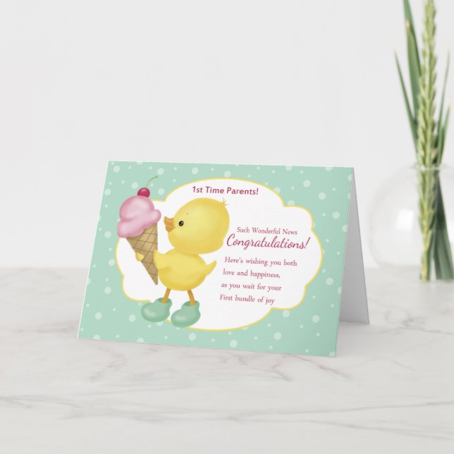 1st Time Parents Pregnancy Congratulations Card (Front)