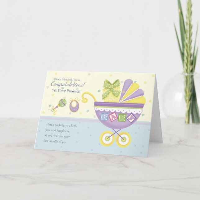 1st Time Parents Pregnancy Congratulations Card (Front)