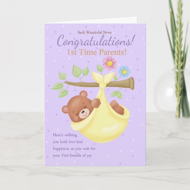 1st Time Parents Pregnancy Congratulations Card (Front)