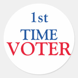 1st Time Voter Classic Round Sticker